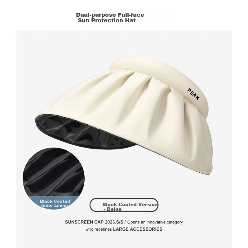 Peak UV Protection Sun Hat Couple Spring Summer Outdoor Running Anti-UV Shell Cap Open-Top Headband Dual-Use Foldable