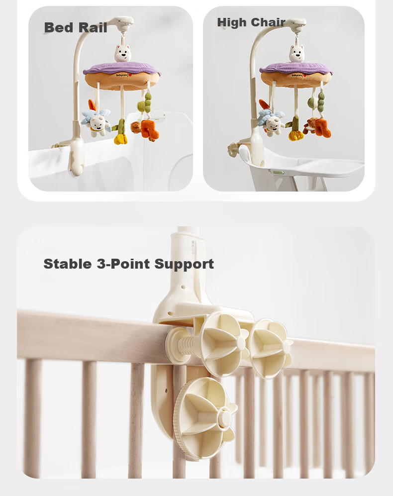 Babycare Newborn Crib Mobile Wind Chime Baby Crib Rattle Soothing Sleep Aid Birthday Gift Baby Hanging Rechargeable Toy 7