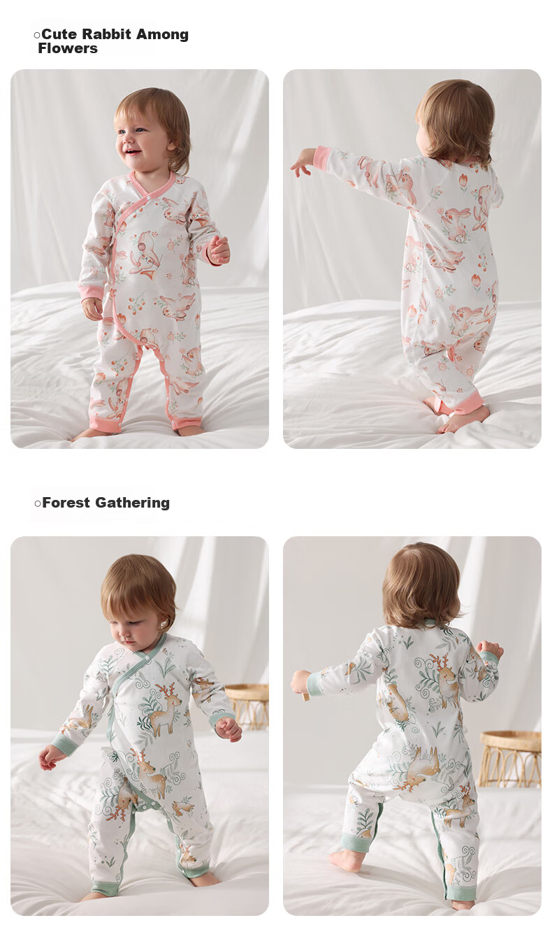 Betis Baby Clothes Spring and Autumn Long Sleeve One-Piece Cotton Soft Newborn Infant Romper Pajamas 9