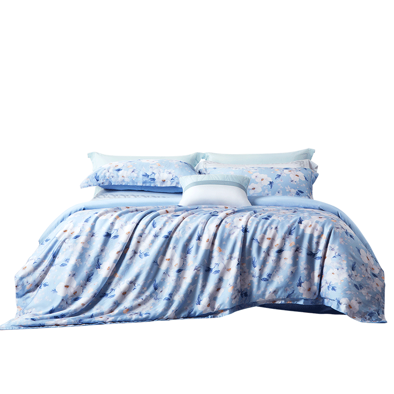 FUANNA Bedding Set, Four Pieces, 60s Tencel Summer Set, Summer 100% Lyocell Fiber Cool-Feeling Bed Sheet And Duvet Cover, 203*229cm, Home Decor