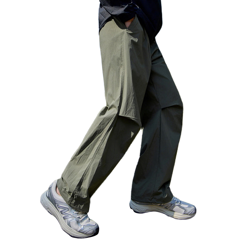 CAMEL Men's Straight-Leg Cargo Pants Outdoor Water-Repellent Casual Paratrooper Pants C16BR0L3047 Light Moss Green L