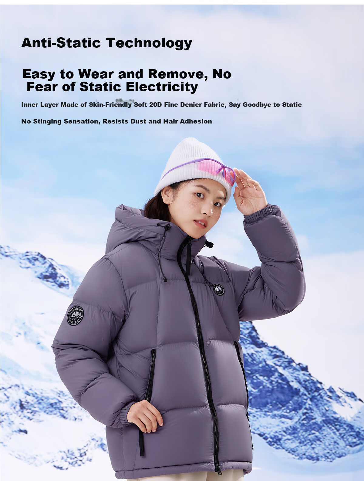 Panda Camel [Warm Pupu] Down Jacket Autumn Winter Ski Mountaineering Thickened Coat 9619X5 Phantom Black, XL 11