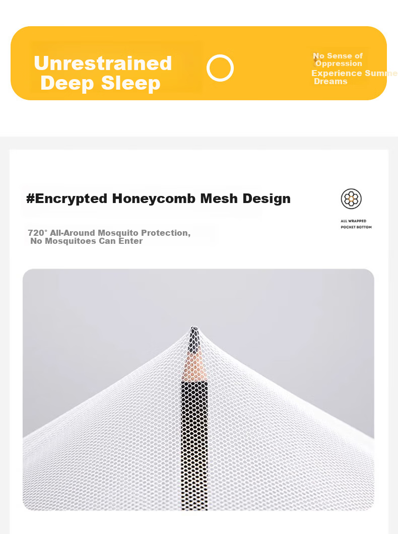 MUJI Type A Steel Wire Mosquito Net No Installation Double Door Mongolian Tent Mosquito Net for 1.5x2m Bed [Dense Mesh] 7