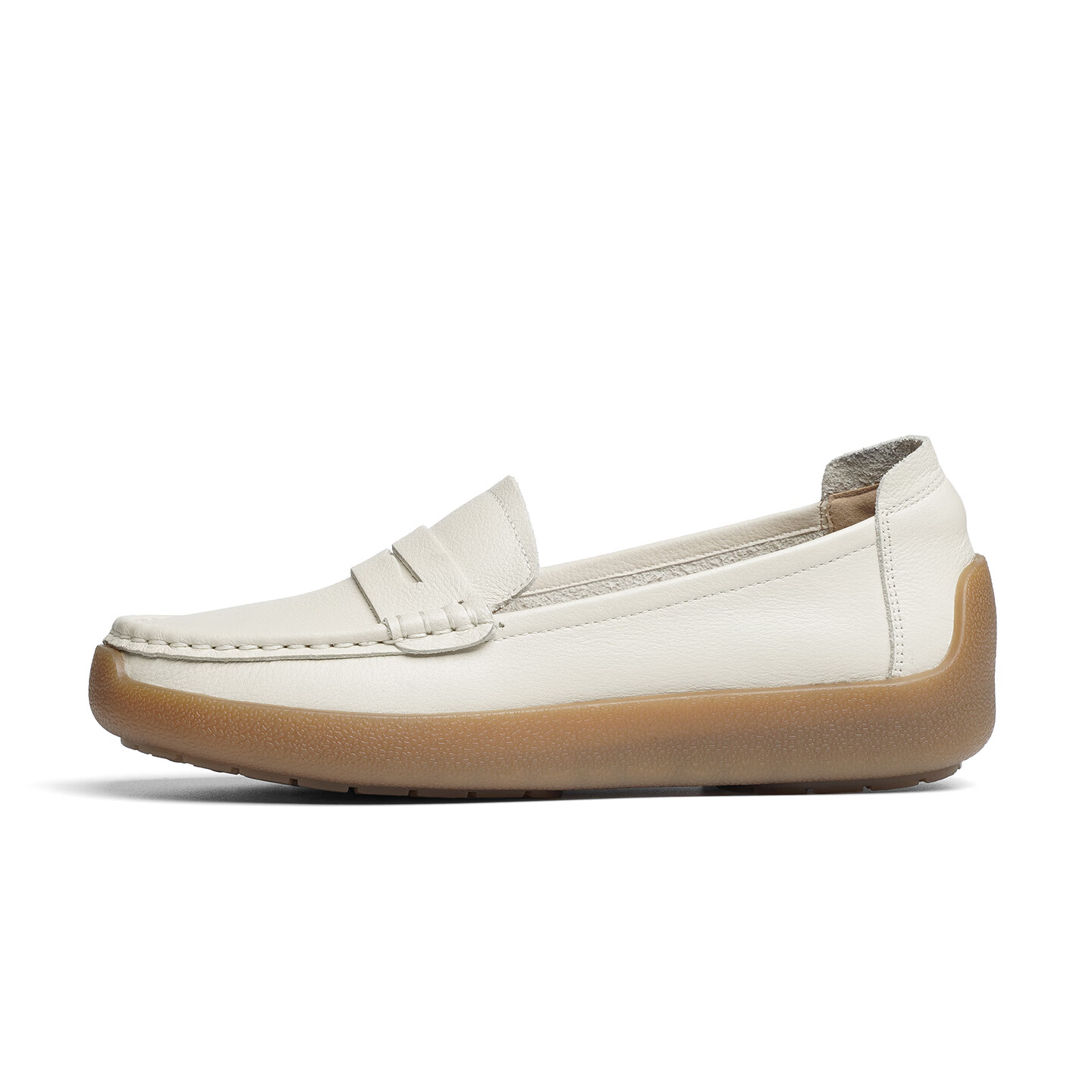 RED DRAGONFLY Women's Slip-On Soft Sole Leather Comfortable Mid-Aged Casual Shoes WTB35457 Beige Size 38 Autumn 2025