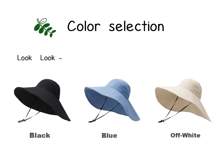 Lagur Black Warrior | 15cm Extra Large Brim Cotton Sun Hat for Women Summer Outdoor Fisherman Hat Men Off-White 5
