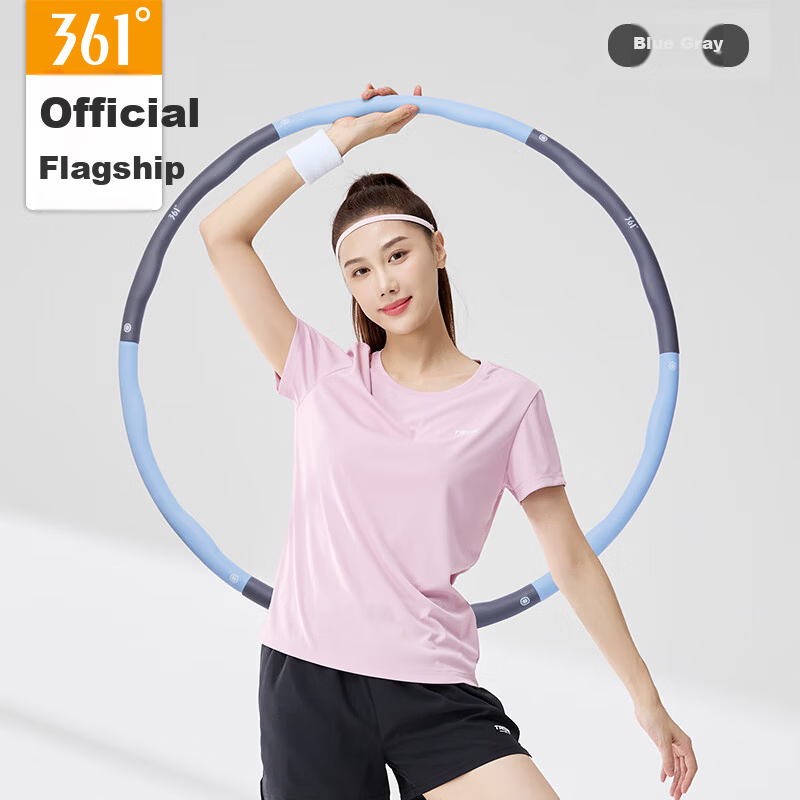 361° Detachable Hula Hoop Home Fitness Shaping Hip Lift Abdomen Toning Aerobic Exercise Tool Blue Gray