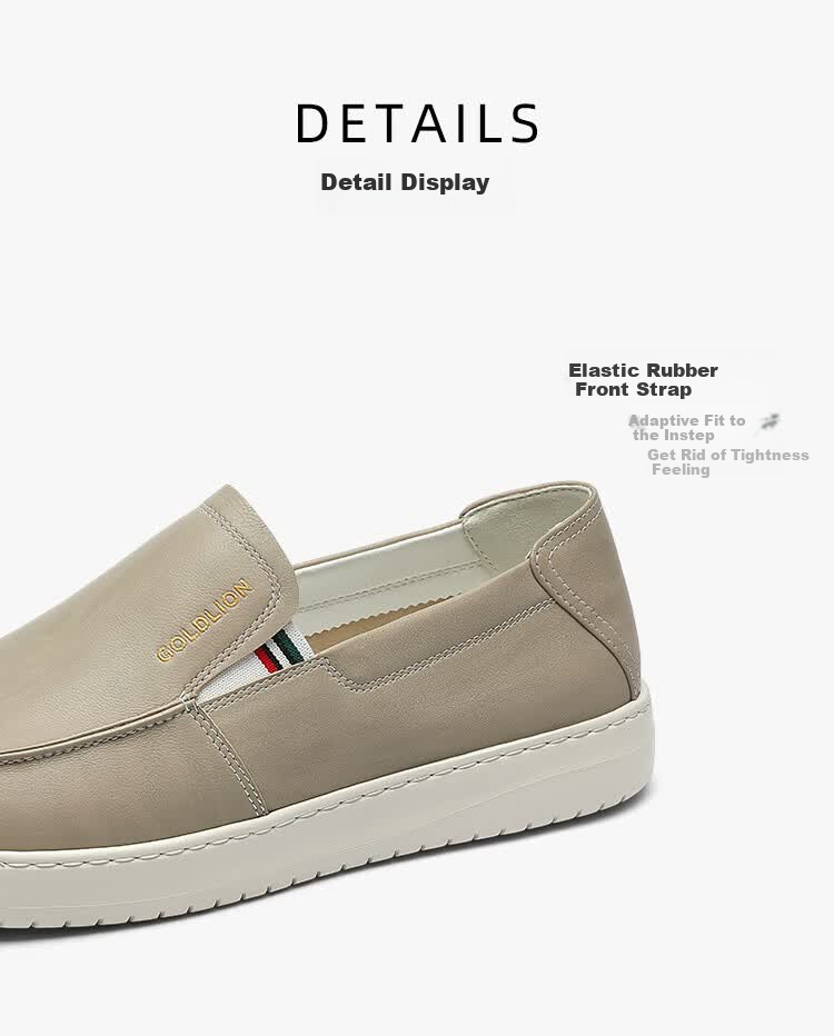 Goldlion Men's Shoes 26 Spring New Business Casual Lightweight Comfortable Slip-On Leather Shoes G527610440LLB Blue Size 39 9