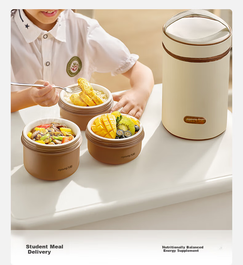Joyoung Ceramic Lunch Box with Microwaveable Inner Container Portable Bento Box 1L for Office Workers and Students 10