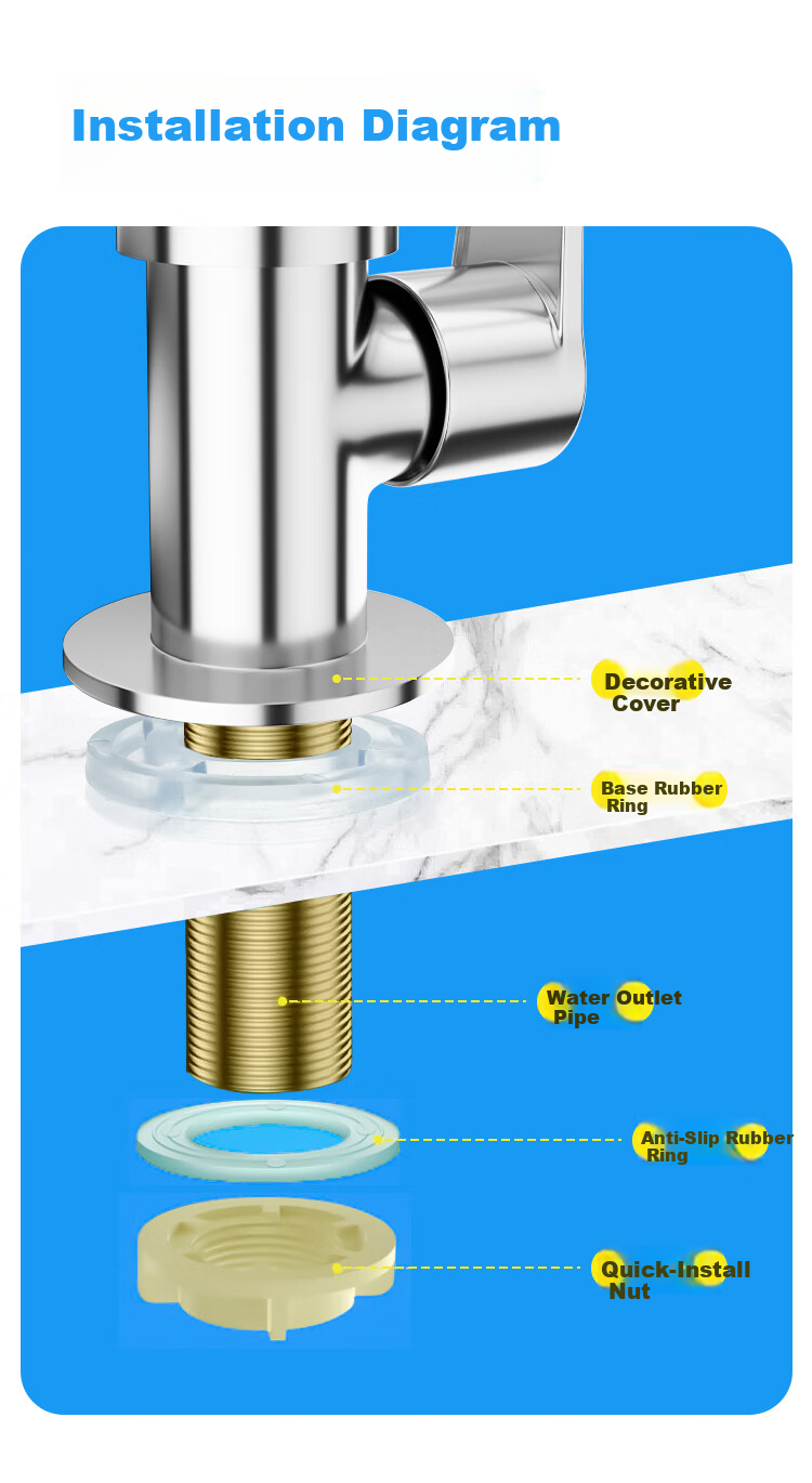 MJONI Kitchen Faucet Stainless Steel Single Cold Bubble Water Tap for Sink YLSDA 11