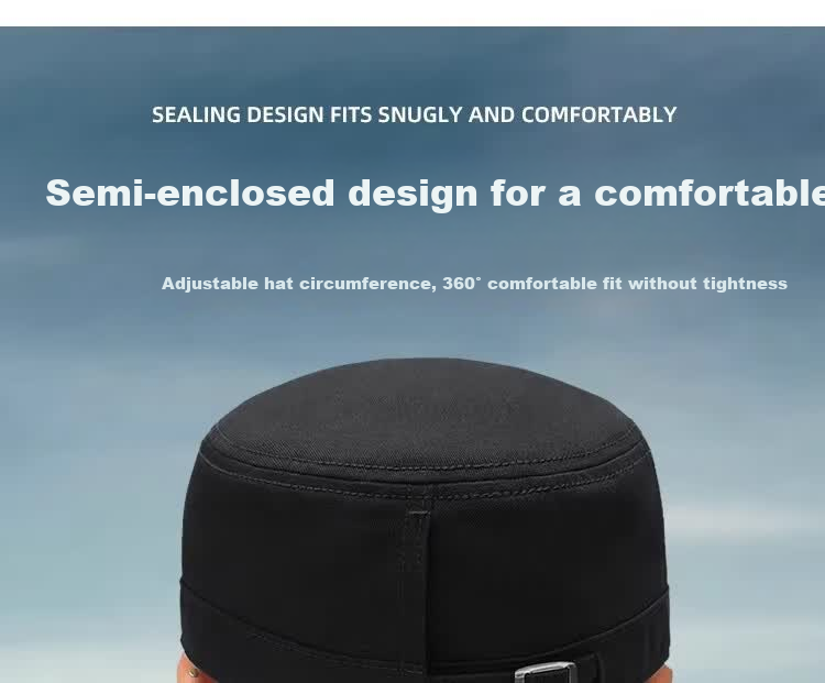 Miiow Men's Adjustable Back Closure Flat Top Outdoor Baseball Cap Sun Hat Black 7