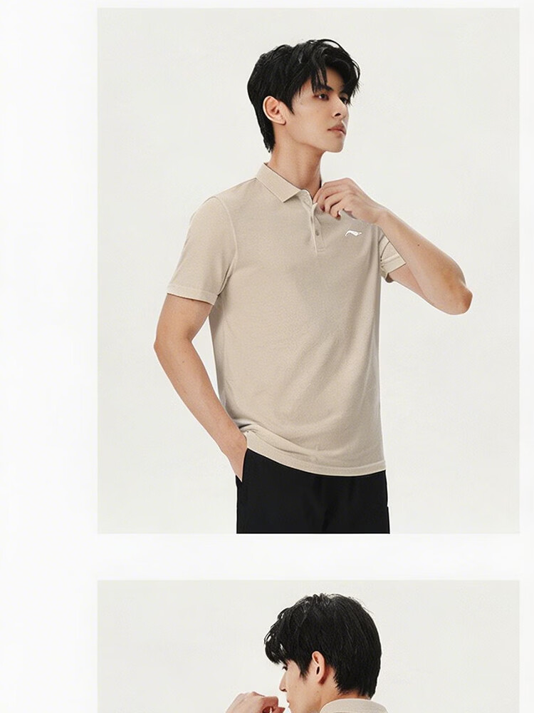 LI-NING Men's Polo Shirt Short Sleeve 2026 Summer New High-End Cotton Breathable T-Shirt Collar Casual Sportswear 17