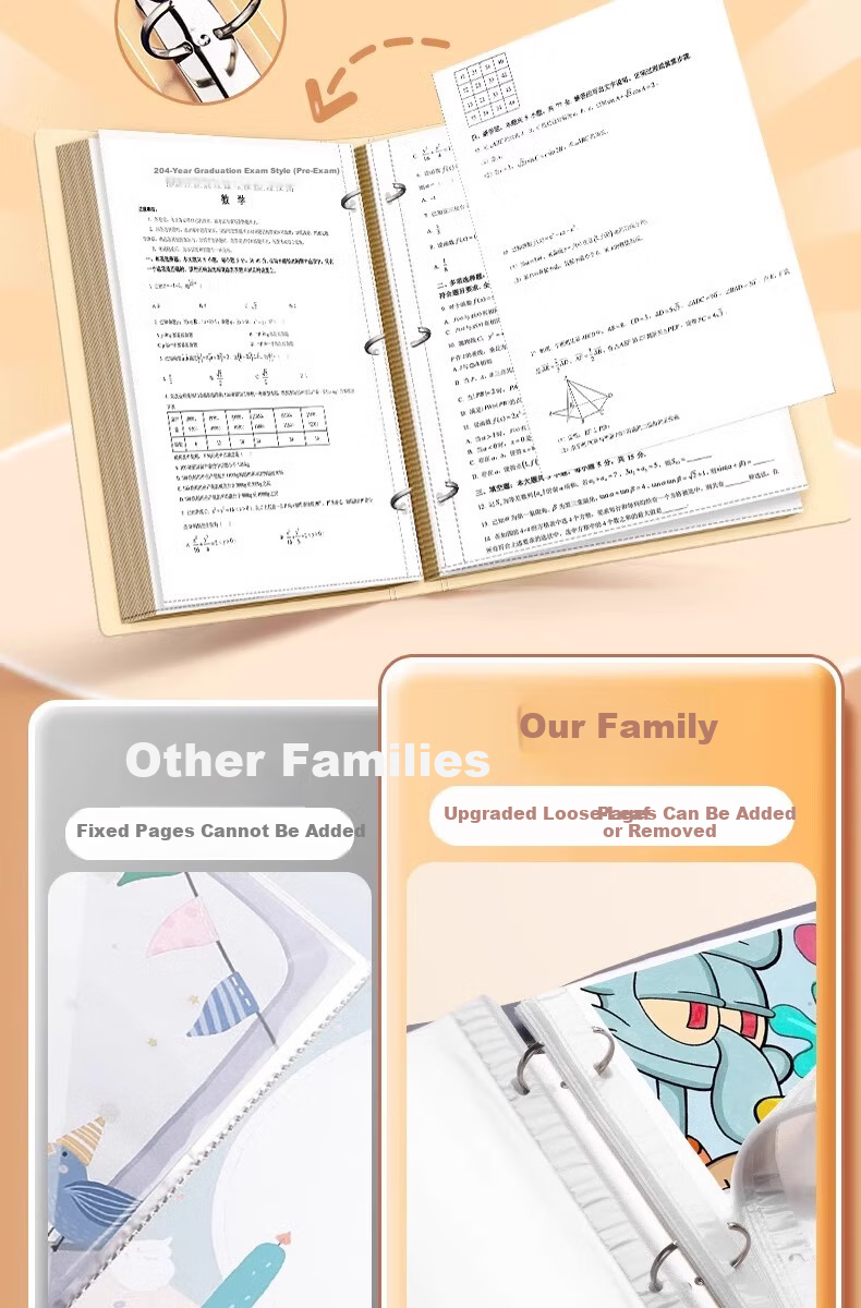 Shuxing A4 Growth File Record Book Loose-leaf DIY Manual Kindergarten Baby Transparent Photo Album Commemorative Certificate Collection Book Boys Girls Art Work Photo Storage Book 4
