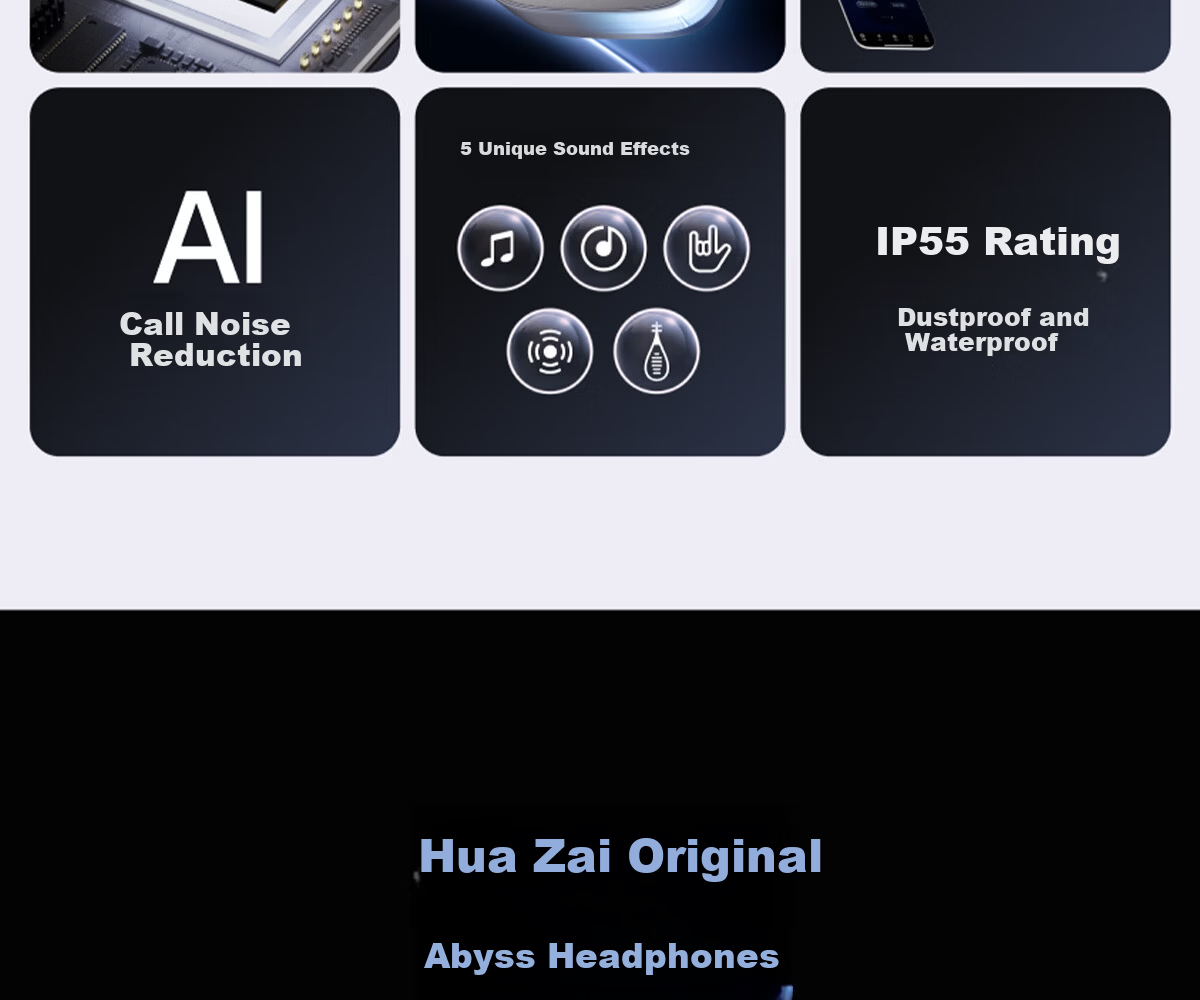Edifier Halo Buds Semi-In-Ear Trendy Bluetooth Earphones Cyber Abyss Lighting Bluetooth 6.0 41H Long Battery Life Compatible with Apple Huawei Xiaomi Boundary-Breaking Black 5