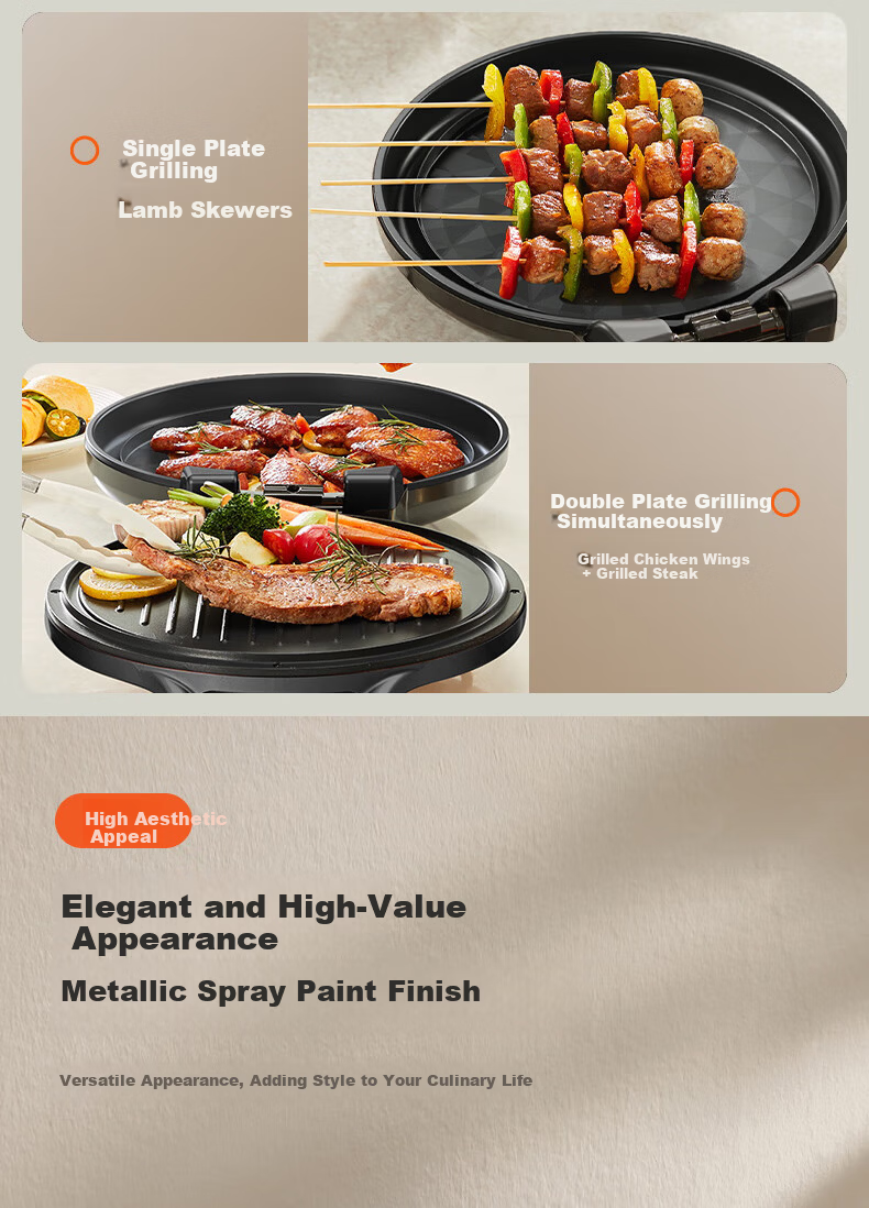 Joyoung Electric Griddle Sandwich Maker Breakfast Machine, Circular Steam Function, 25mm Deep Baking Tray, Double-Sided Heating Pancake Cooker, 1500W High Power Grill And Fryer GK180 14