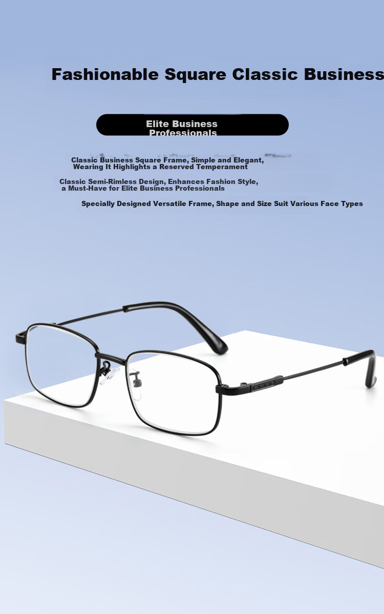 Fenchi Reading Glasses for Men And Women, Natural Crystal Lenses, Wear-Resistant, Ultra-Light Memory Titanium Frame, Business And Fashionable Presbyopic Glasses 3