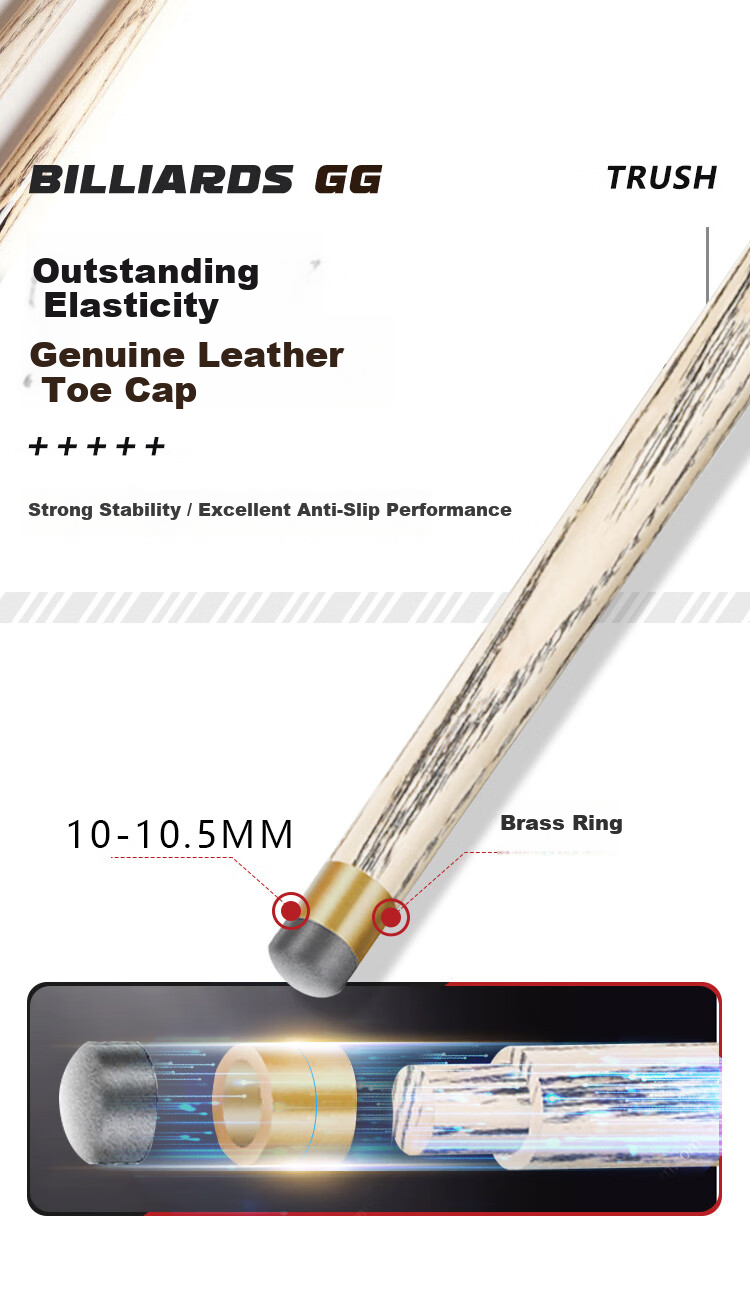 WEISHIDUN Black Pool Cue, Small Tip Cue for Billiards Training And Entry-Level Chinese 8-Ball Snooker, 9.5MM with Cue Tube 4