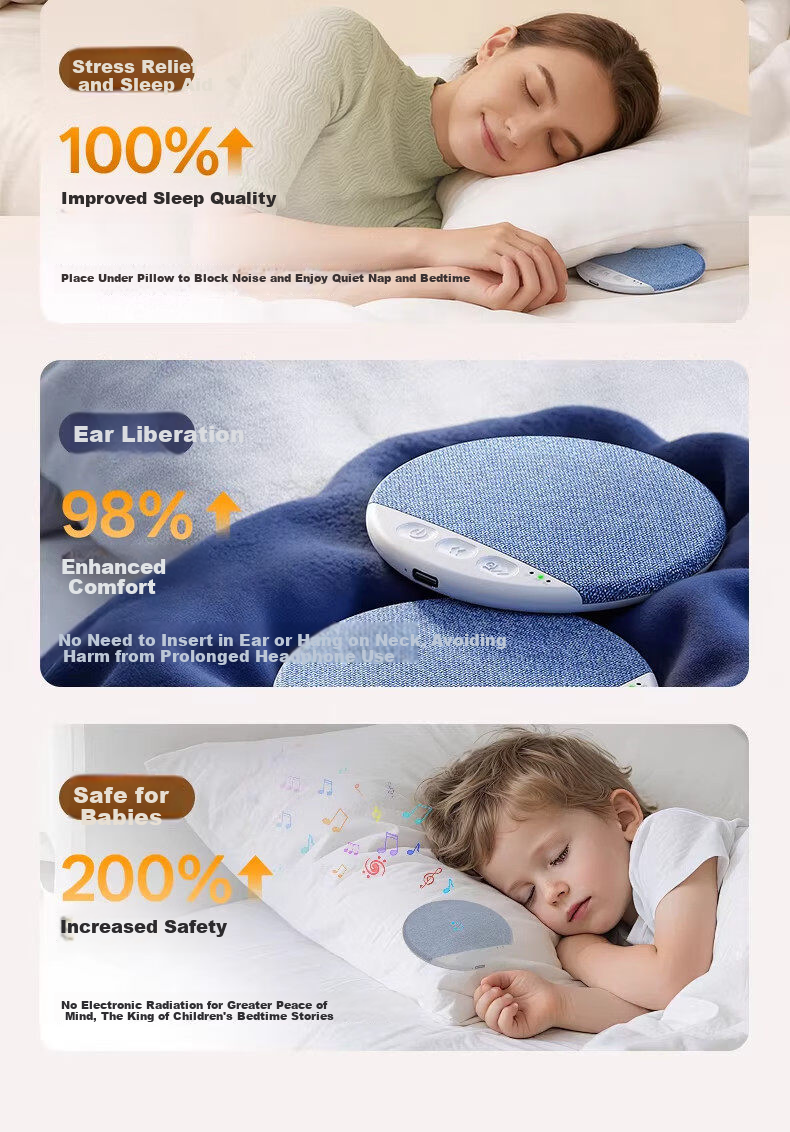 Yinwangsi 2026 New Ultra-Thin Bone Conduction Sleep Sound Pillow Bluetooth Speaker Sleep Aid Device for Bedside Listening 8