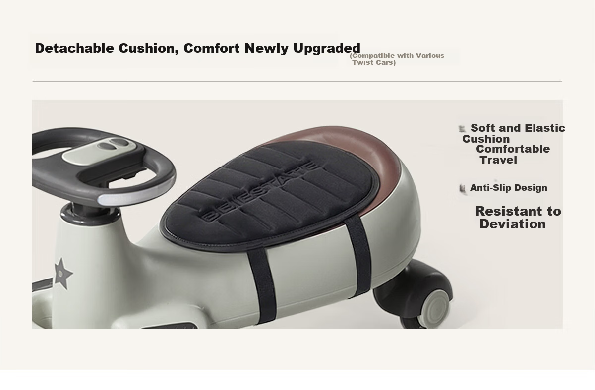 BEIESTATE Classic Twist Ride-On Car for 1-6 Year Olds, Baby Rocking Car, Adult Seat, Baby Gift with Sound and Music, Mica Gray 17