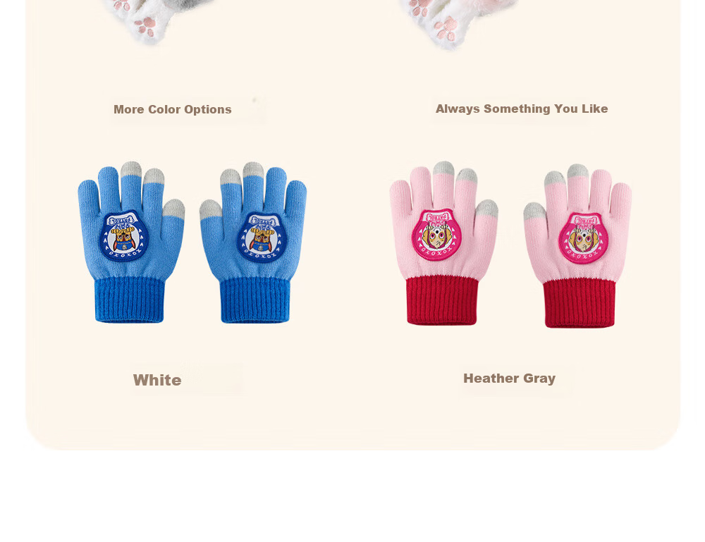 PAW PATROL Kids Scarf and Neck Warmer with Five-Finger Gloves Set for Boys and Girls, 2-Piece, Gray 10