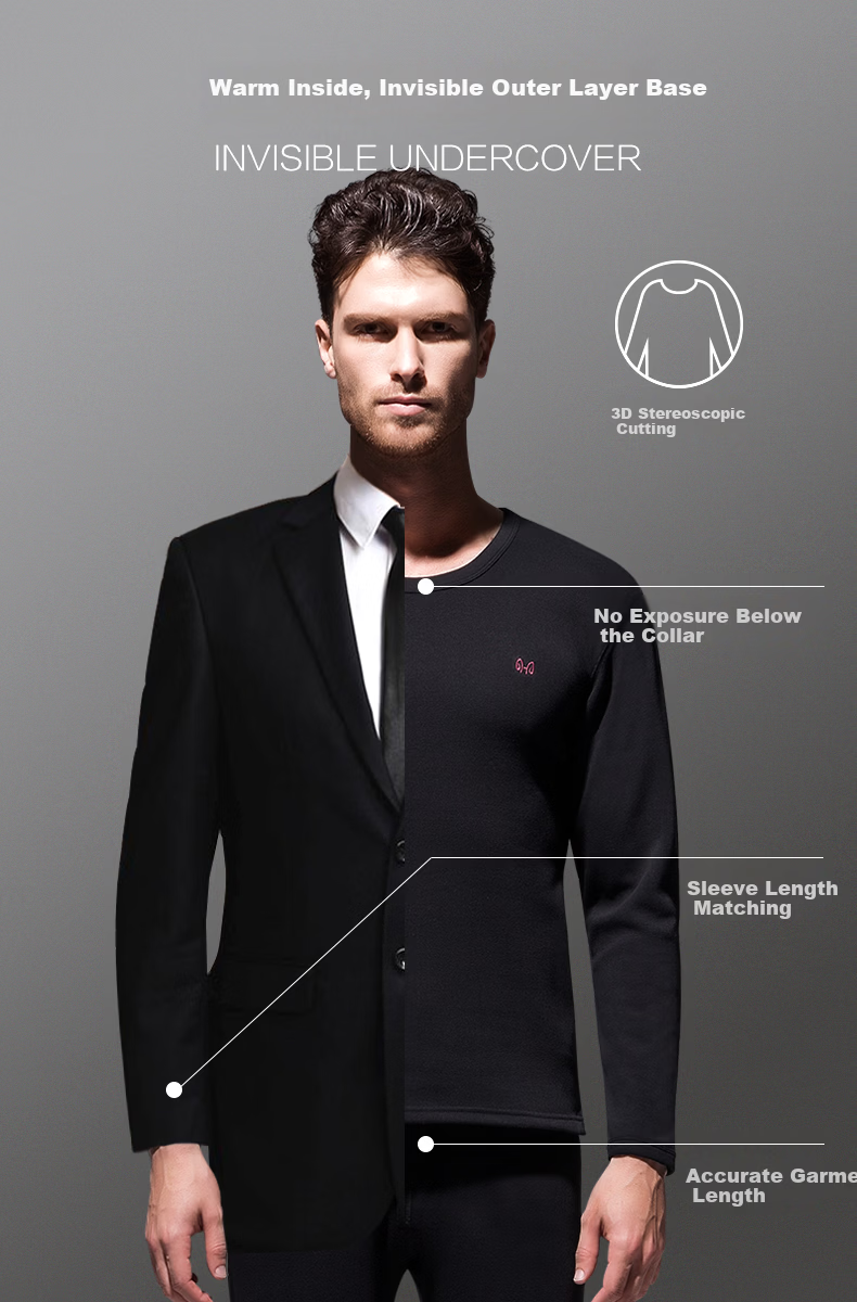 Hengyuanxiang [Wool Thickened] Thermal Underwear for Men, Fleece-Lined And Thickened Long Plush Autumn Top And Bottom Set, Suitable for Both Men And Women in Winter 8