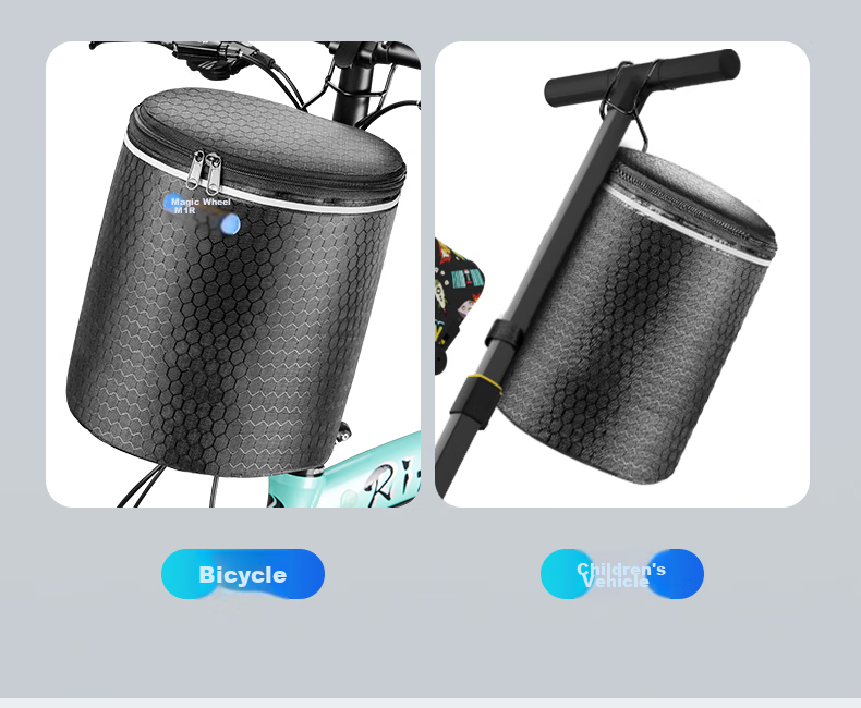 Move Iron Bicycle Front Basket, Electric Bike Front-Mounted Hanging Basket, Universal Folding Waterproof Bicycle Basket, Upgraded Wear-Resistant Long Versio 3