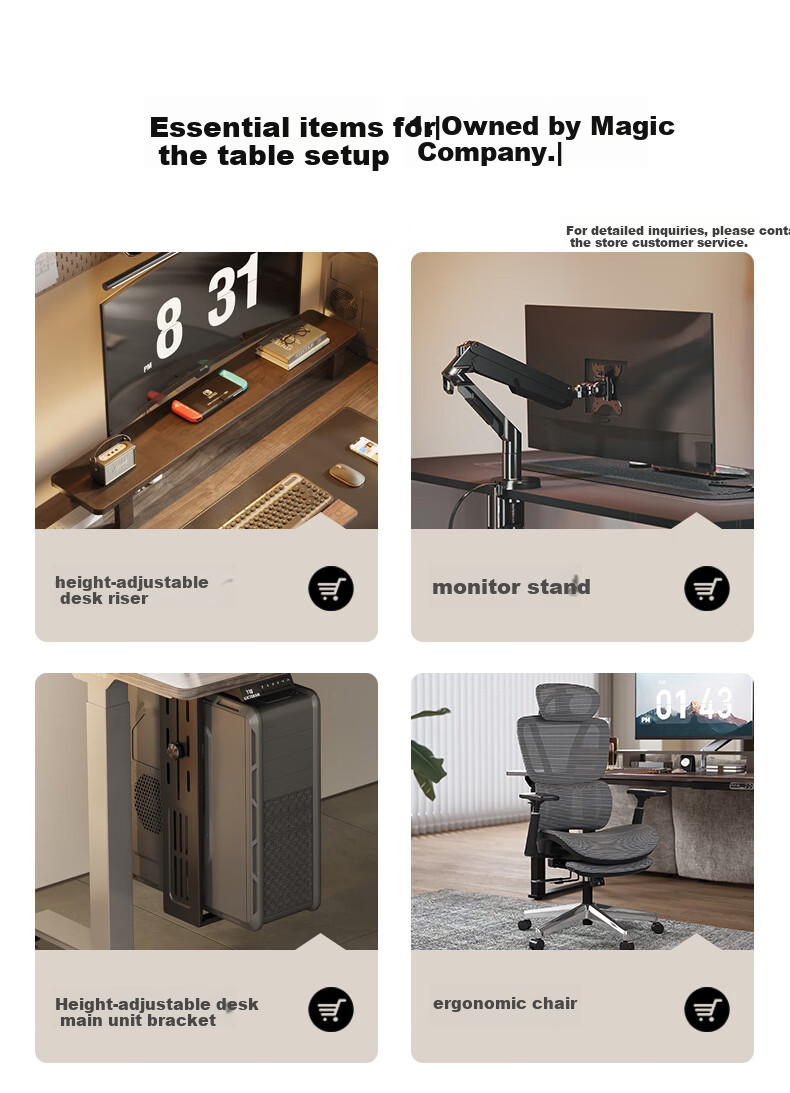 Loctek Electric Height Adjustable Desk Computer Desk Office Desk Study Desk ES2Pro 1.4m Gray Wood Grain 2