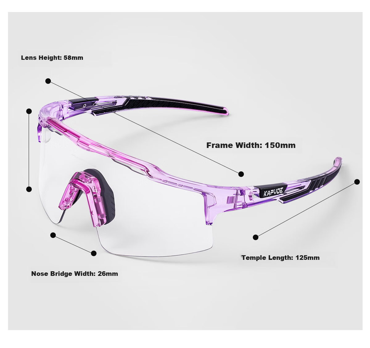 KAPVOE Warrior Anti-Fog Cycling Glasses Photochromic Day-Night Dual-Use Windproof Sandproof Sports Professional Mountain Road Bike 30