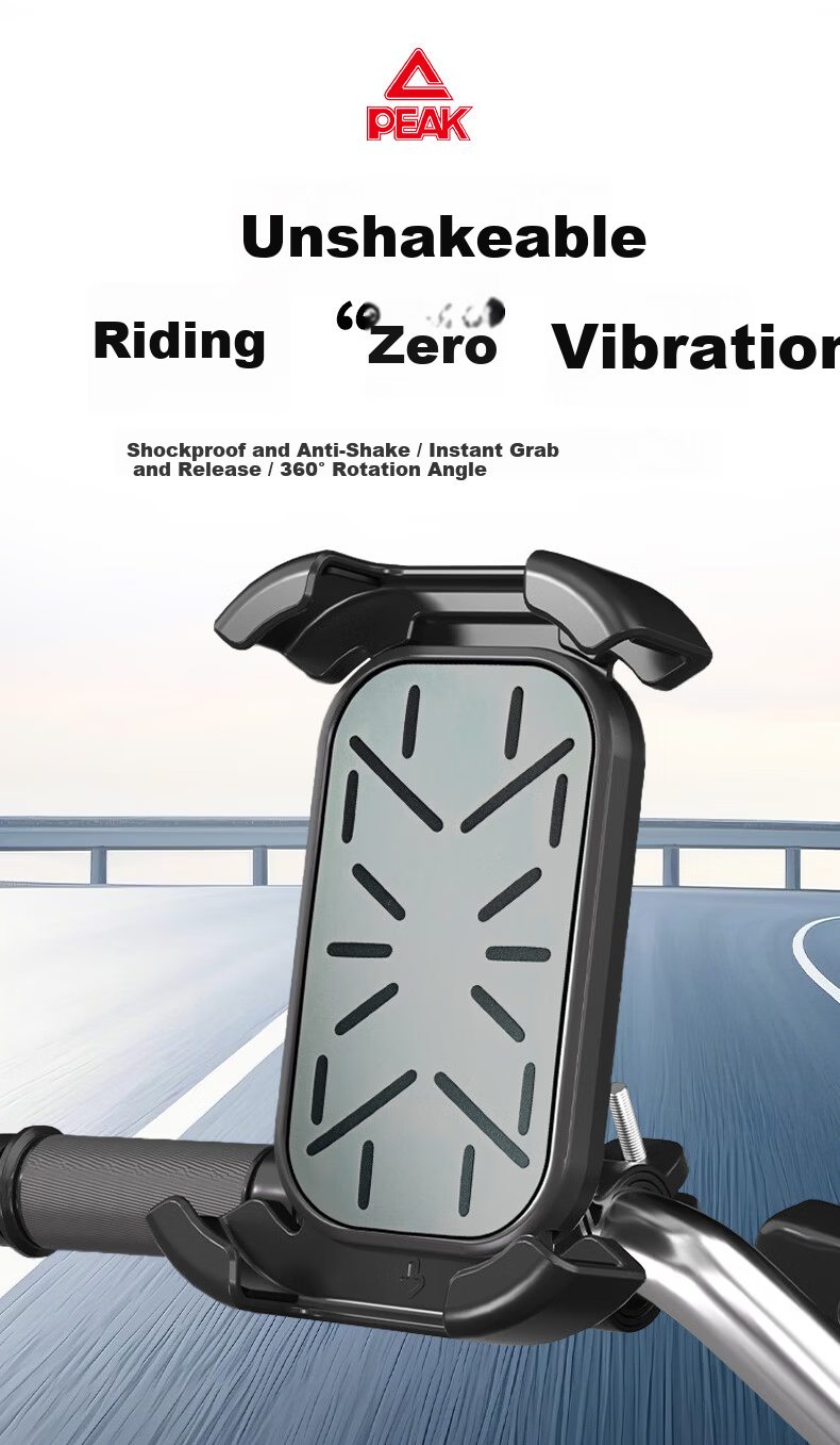 Peak Electric Vehicle Phone Holder Motorcycle Bicycle Delivery Rider Quick Lock Navigation Mount Cycling Gear 1