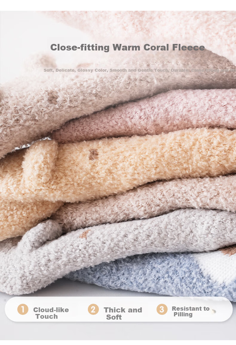 Five Cotton 3-Pair Pack Baby Socks Autumn Winter New Candy Color Thickened Warm Newborn Socks Class A 3