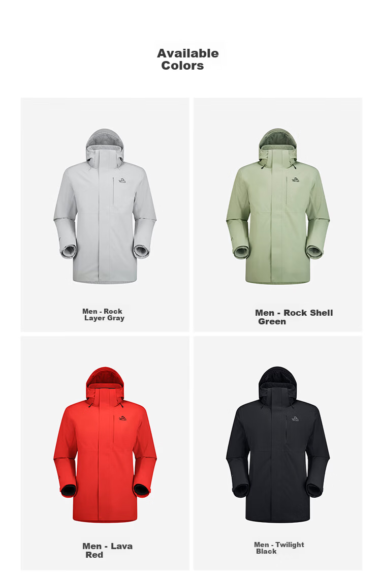 Pelliot Chiyan 3-in-1 Spring and Autumn Functional Windproof Waterproof Jacket Unisex 115301063 Red XL 22