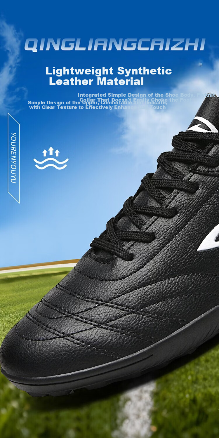 DEERWAY TF Turf Soccer Shoes Unisex Youth Adult Kids Grass Field Competition Training Shoes White Black Size 35 8