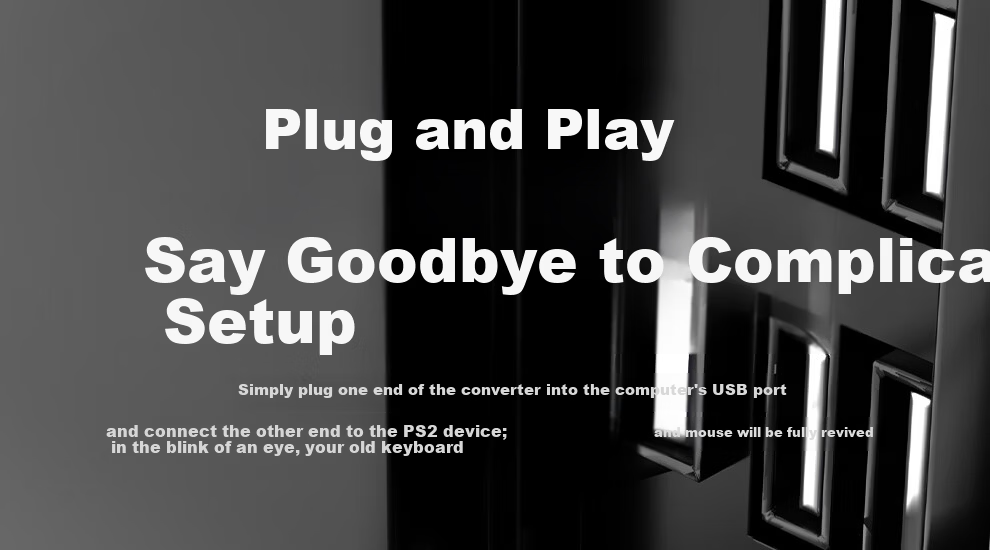 BURLEFRAN USB to PS2 Mouse Keyboard Adapter Cable USB Male to PS2 Female Round Connector Driver-Free Black 5