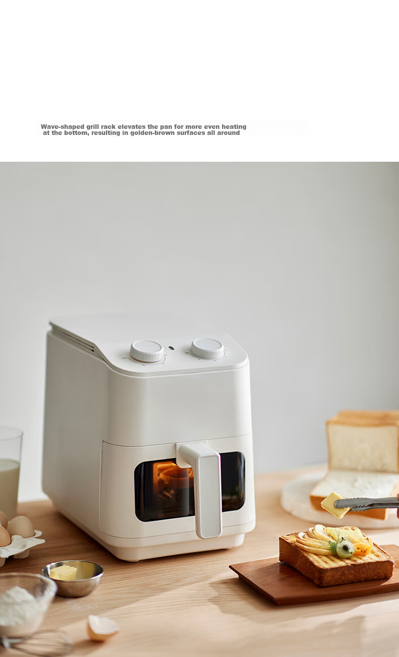 Olayks Instant Air Fryer 5L Large Capacity Multifunctional Electric Fryer with Flip-Free 3D Steam Roasting, Visible Window, 304 Stainless Steel Fully Automatic Electric Grill 19