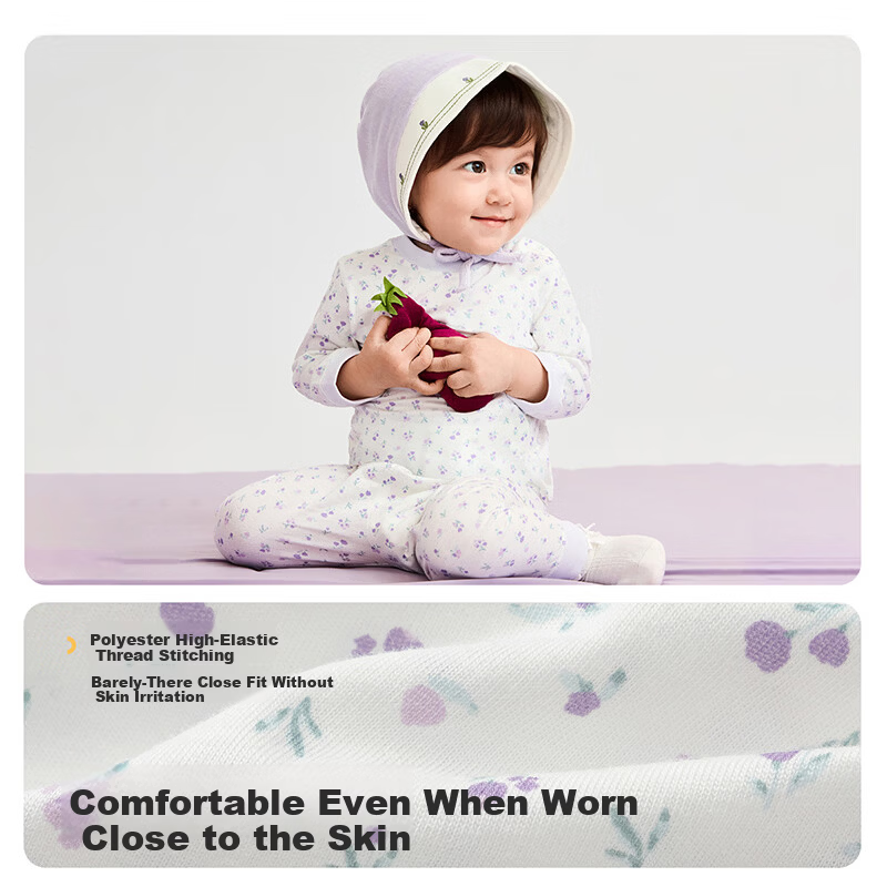 Balabala【balaOne】Kids Baby Infant Underwear Set 2025 New Winter Homewear Ribbed High-Waist New Year Edition