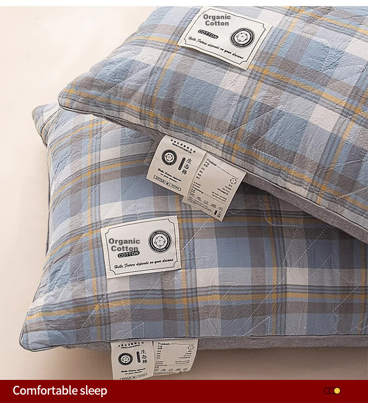 MUJI Workshop Muji Fabric Pillow Core Cotton Home Neck Protection Hotel Pillow Adult Sleeping Special Low Blue 5