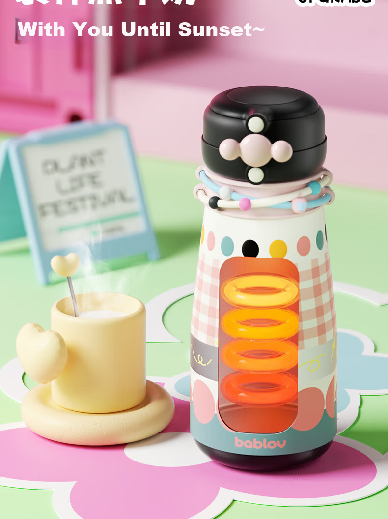 BABLOV Insulated Water Bottle for Kids 2025 New High-Value Large Capacity Cold Cup Student Gift Straw Water Bottle 10