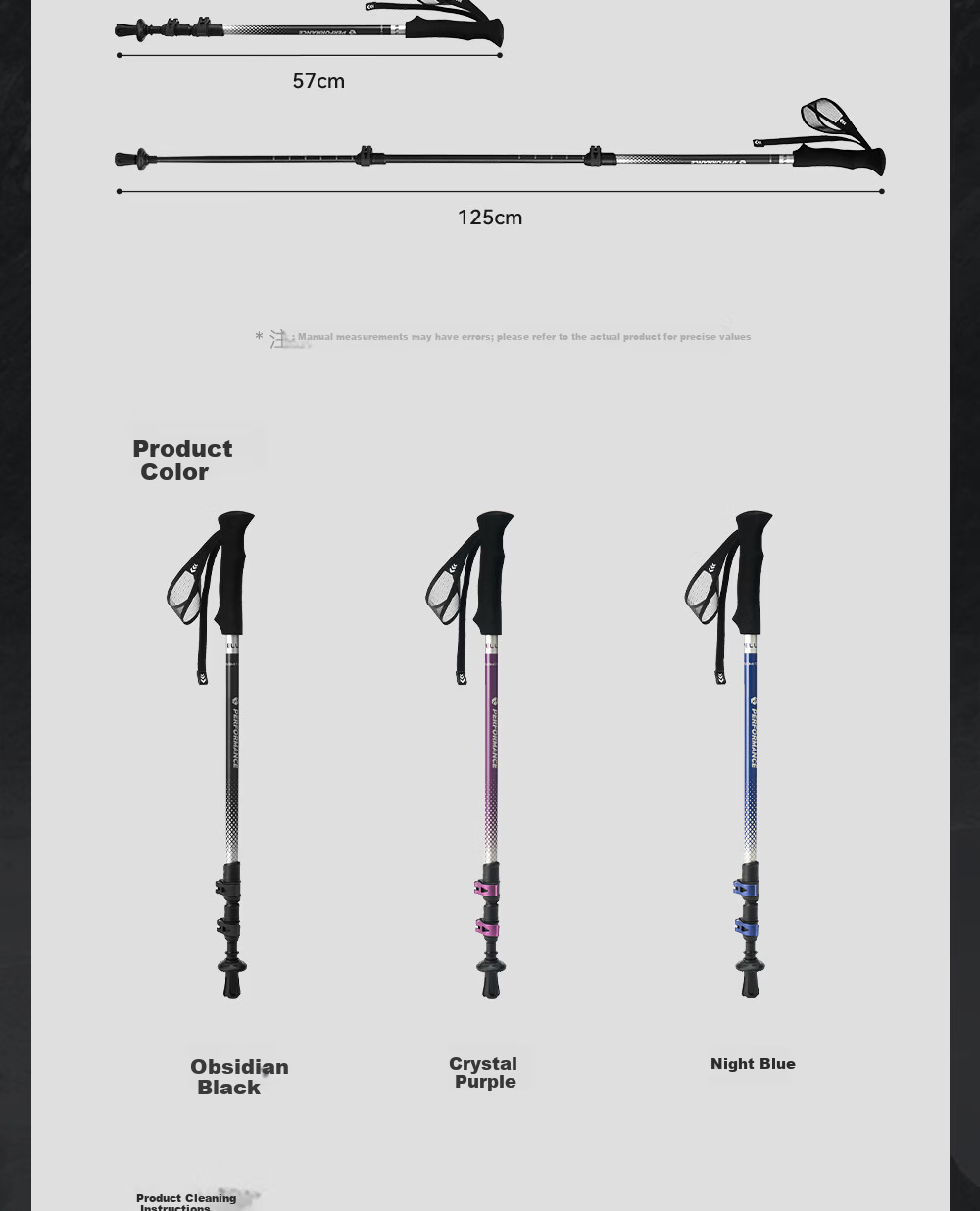 Pelliot [Dengfeng Pro] Outdoor Hiking Pole, Carbon Fiber Telescopic Trekking Poles, Ultra-Light Equipment, 165036018, Purple 15