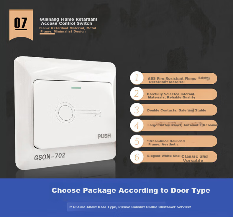 GS GSON Access Control All-in-One Machine Dual Door Electromagnetic Lock Fingerprint Attendance Card Password Magnetic Lock Exit Switch Power Supply Access Control System Device 6