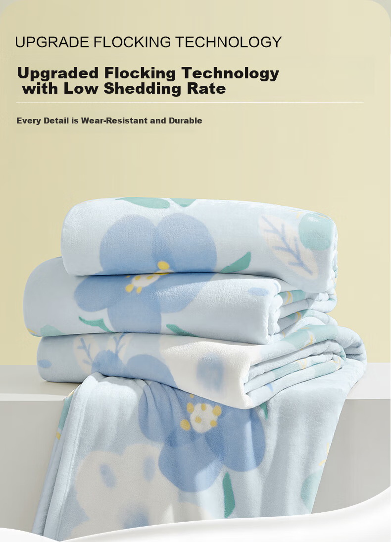 Boyang Home Textile Coral Fleece Blanket Office Air Conditioning Blanket Nap Blanket Thin Cover Blanket Floral Language 150*200cm 8
