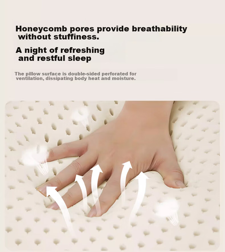 La Torretta Pure Latex Pillow, 93% Natural Latex, Imported from Thailand, Adult Cervical Spine Support Pillow Core, Wave Pillow, Medium Pillow 7