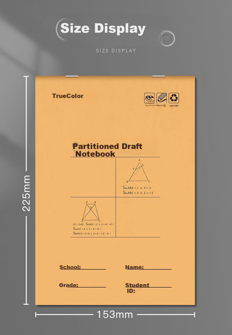 TRUECOLOR A5 Thick Tearable Draft Notebook Draft Paper for Postgraduate Exam University High School Math Scratch Paper White Paper Partitioned 5-Pack 6306 8