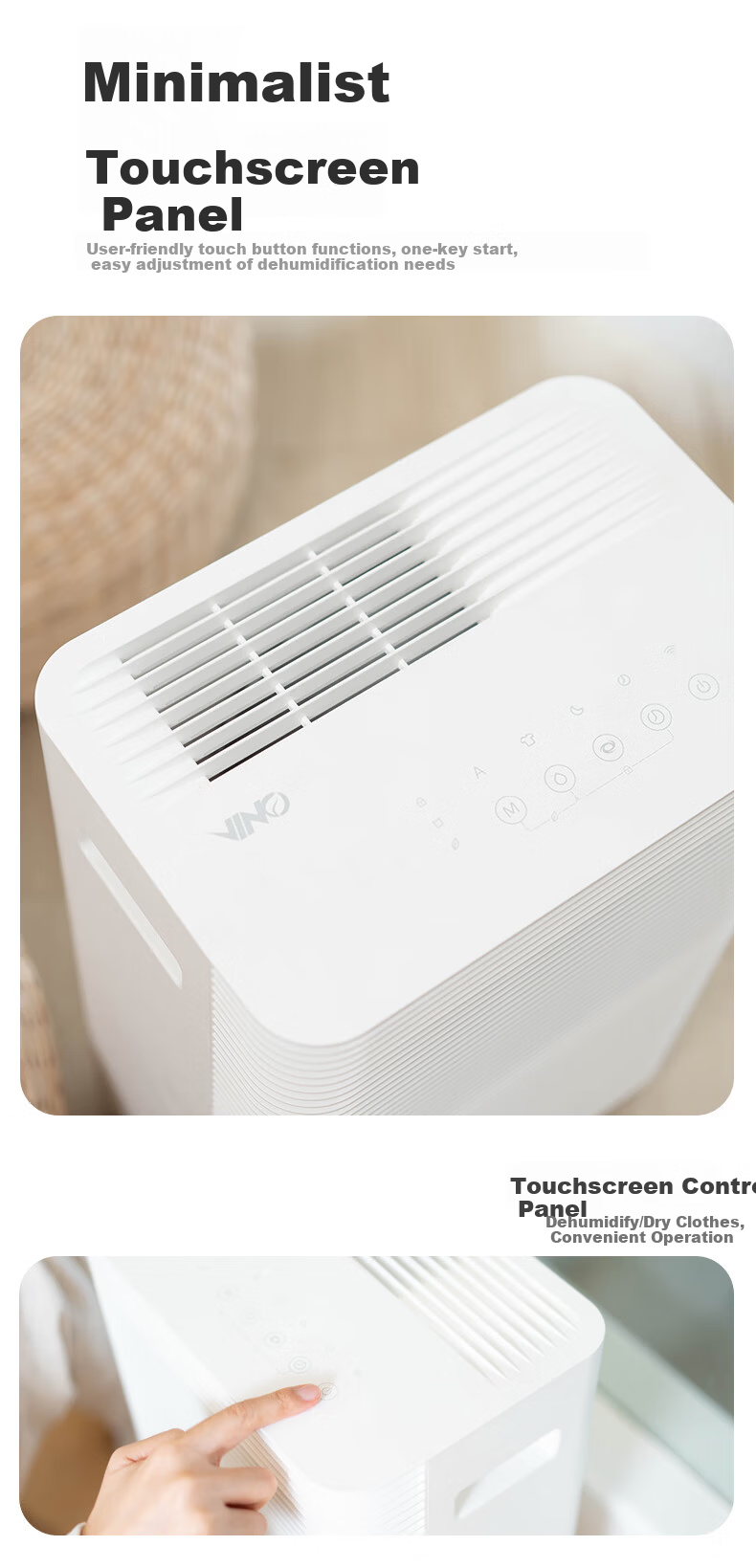 VINO Dehumidifier 16L/Day 32㎡ WiFi Connected Quiet Clothes Drying VD16E-FA5A(WH) 12