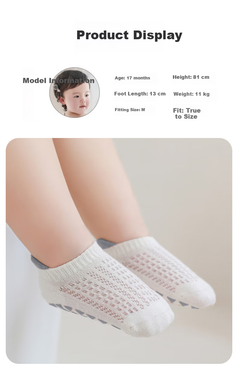 Aibao Baby Floor Socks Autumn Winter Fleece Thickened Baby Mid-calf Cooling Insulation Non-slip Walking Socks 3 Pairs Bear L Size T266 23