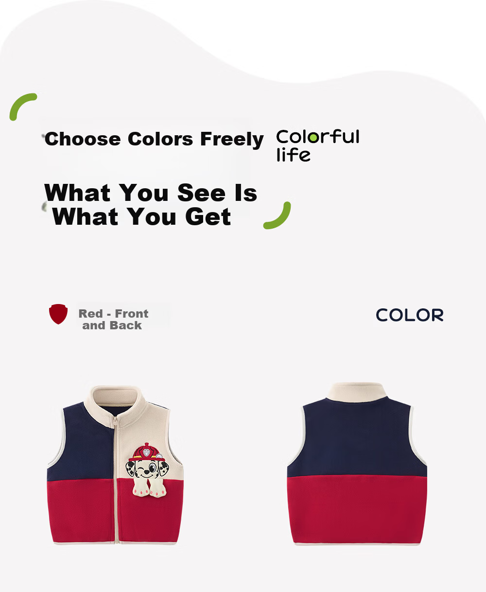 PAW PATROL Kids Fleece Cartoon Vest Baby Sleeveless Jacket Toddler Waistcoat Red 120 20