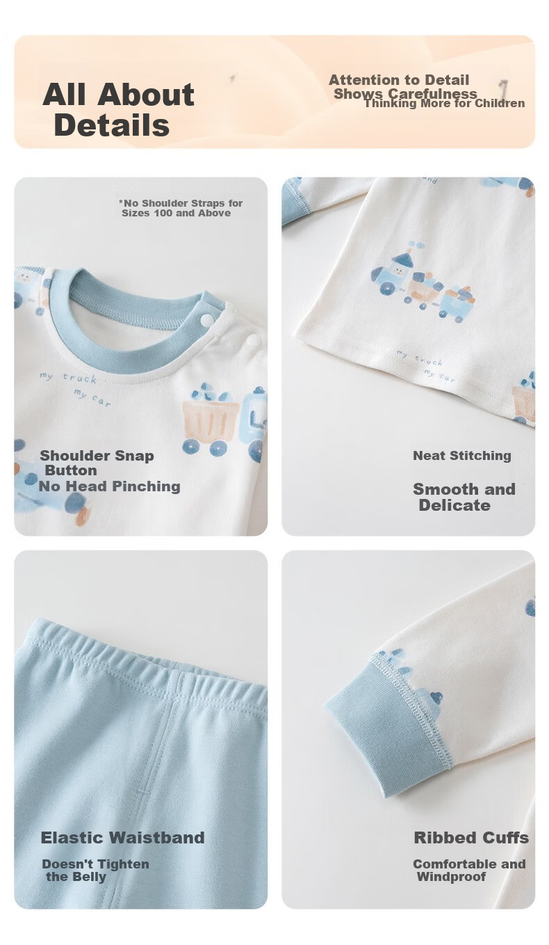 Shubeiyi Baby Clothes Children's Cotton Underwear Set Baby Pajamas Spring Summer Separate Homewear Autumn Long Johns 120 4