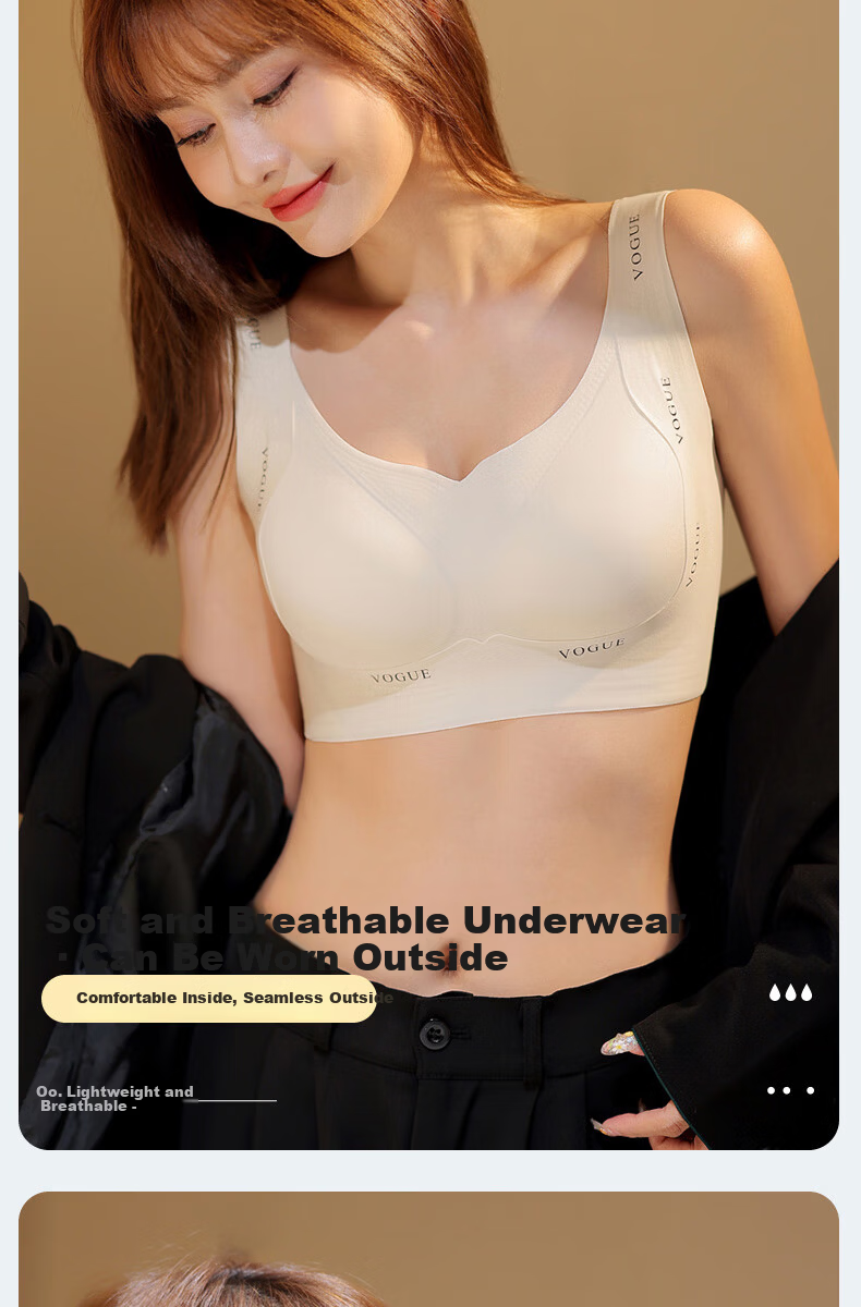 Urban Beauty Large Bust Minimizing Bra for Women, Push-Up, Anti-Sagging, Adjustable, Wireless, Thin, Plus Size, Seamless Underwear 16