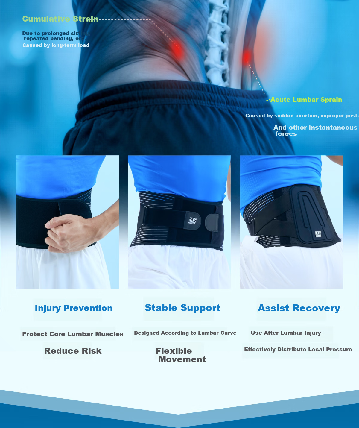 LP 1517CK Men's Waist Support Belt Fitness Training Professional Basketball Waist Trainer Running Squat Abdominal Belt Black L/XL 8