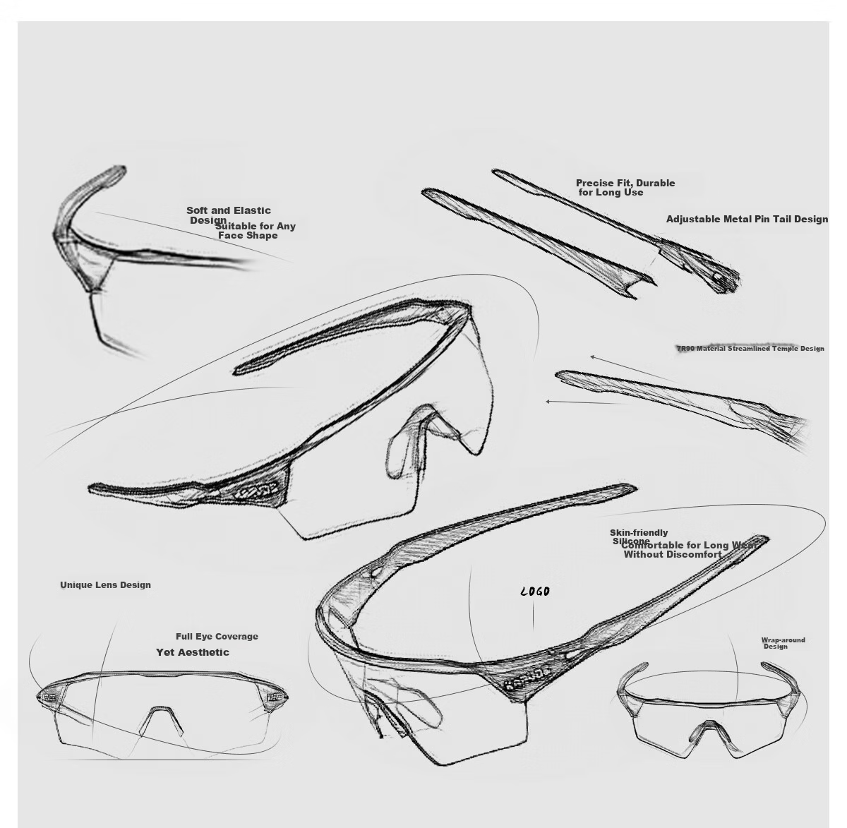 KAPVOE Dream Wings Anti-Fog Cycling Glasses UV Protection Day and Night Mountain Bike Goggles Unisex 55