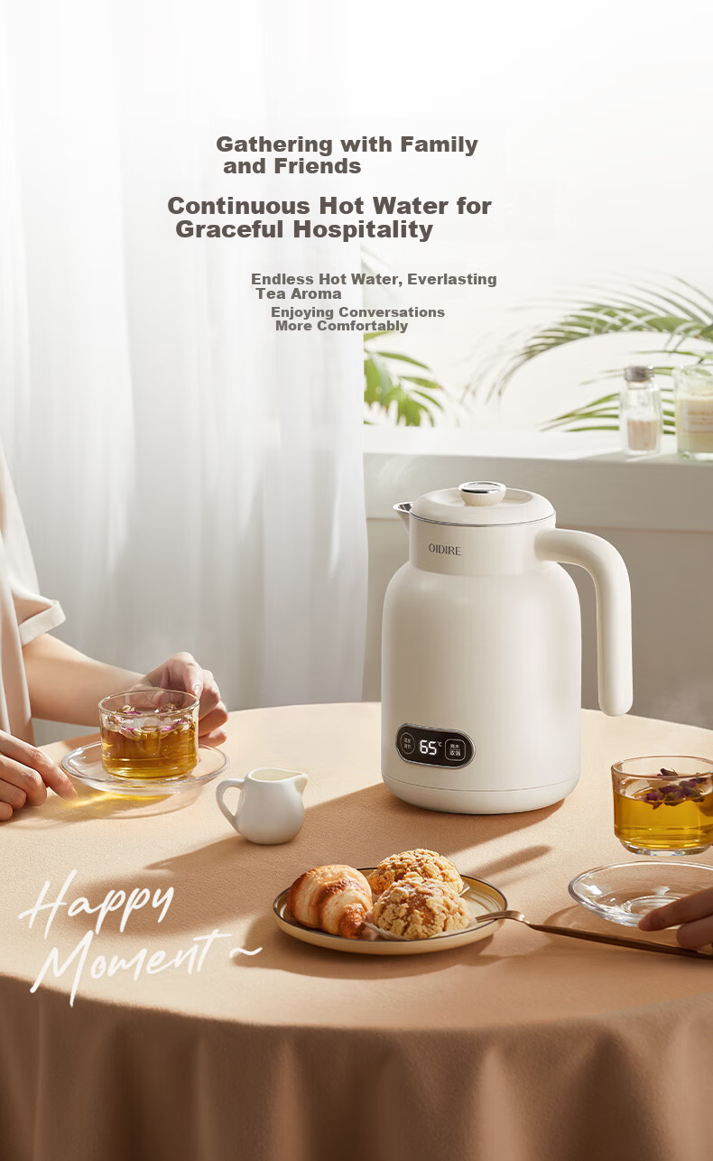 OIDIRE Smart Temperature Control Kettle Electric Water Kettle Multi-Stage Temperature Adjustment 316 Stainless Steel Seamless Inner Liner Insulated Health Kettle 1.2L ODI-DR10 9