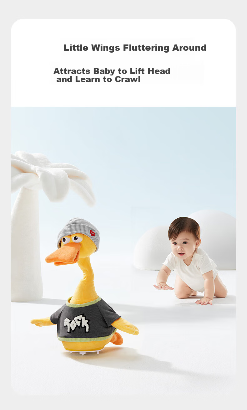 Babycare Magic Worry Duck Plush Repeating Funny Doll Stress Relief Toy Birthday Gift Pet Electric Repeating Duck 3.0 4